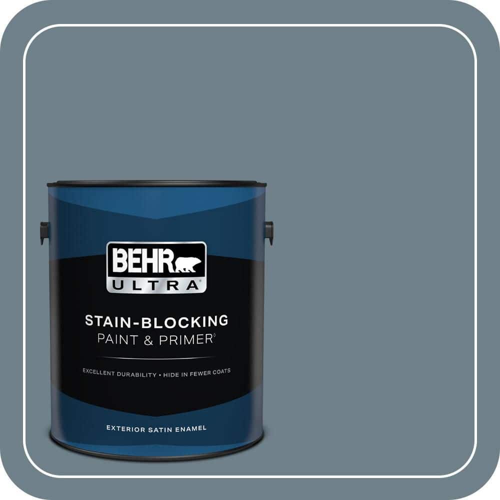 BEHR ULTRA 1 gal. #PPU13-04 Atlantic Shoreline Satin Enamel Exterior Paint & Primer