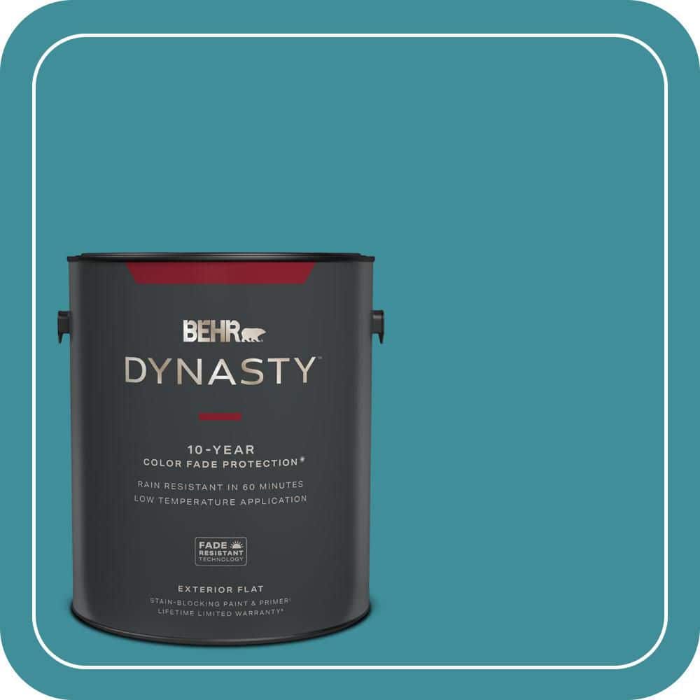 BEHR DYNASTY 1 gal. #MQ6-34 Prophetic Sea Flat Exterior Stain-Blocking Paint & Primer
