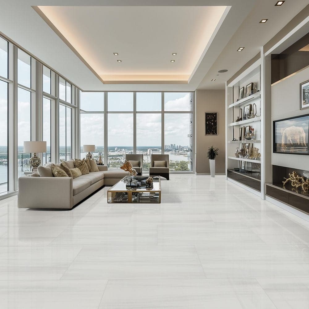 MSI Bianco Dolomite 24 in. x 48 in. Polished Porcelain Mable Look Floor and Wall Tile (8 sq. ft./Each) (4)