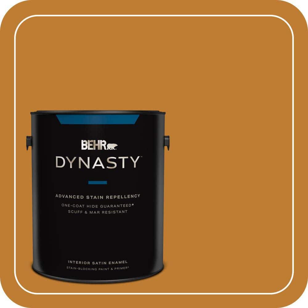 BEHR DYNASTY 1 gal. #S-H-310 Autumn Fest Satin Enamel Interior Stain-Blocking Paint and Primer
