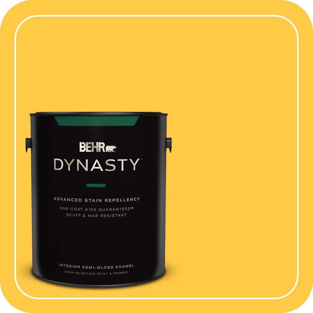 BEHR DYNASTY 1 gal. #P290-6 English Daisy Semi-Gloss Enamel Interior Stain-Blocking Paint & Primer