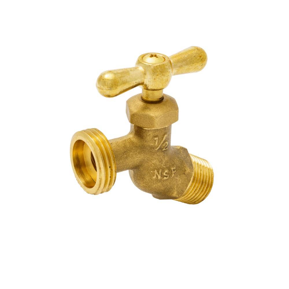 Everbilt 1/2 in. x 1/2 in. MIP Brass Multi-Turn No Kink Hose Bibb Valve