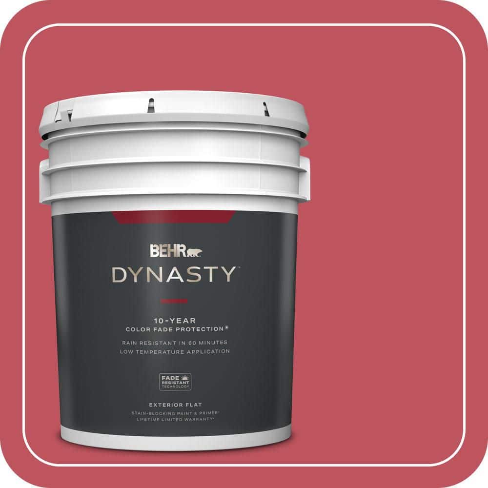 BEHR DYNASTY 5 gal. #P140-6 Hibiscus Flower Flat Exterior Stain-Blocking Paint & Primer