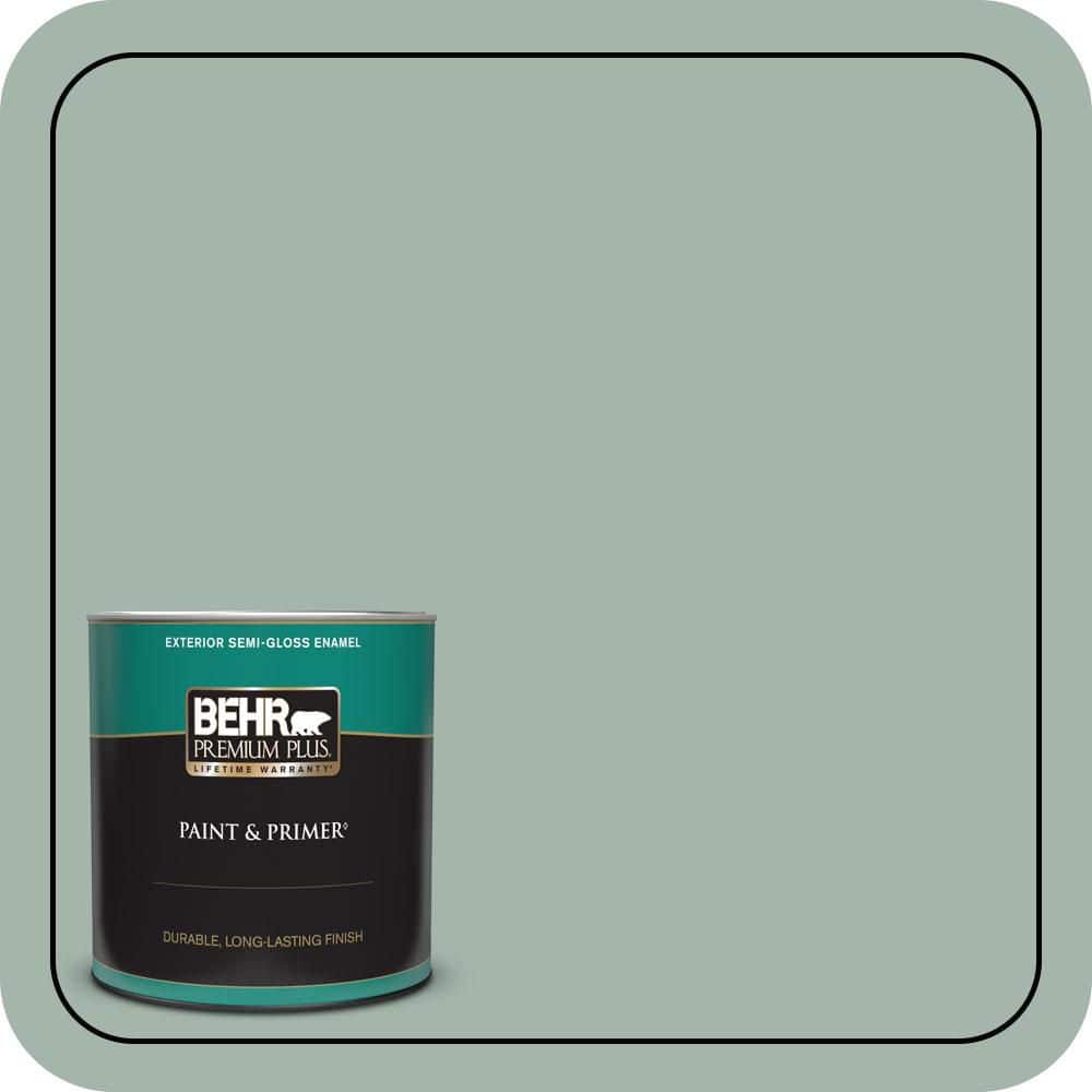 BEHR PREMIUM PLUS 1 qt. #460E-3 Smokey Slate Semi-Gloss Enamel Exterior Paint & Primer