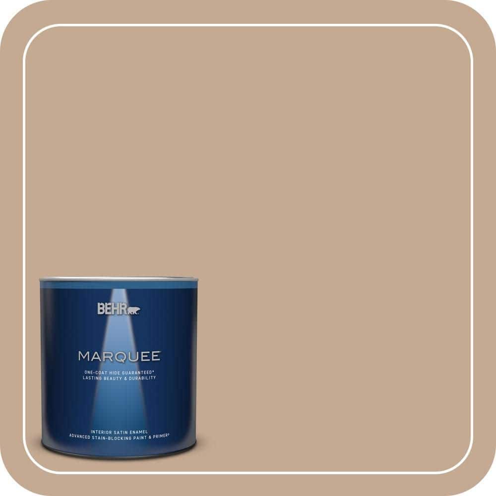 BEHR MARQUEE 1 qt. #MQ2-40 French Pastry One-Coat Hide Satin Enamel Interior Paint & Primer