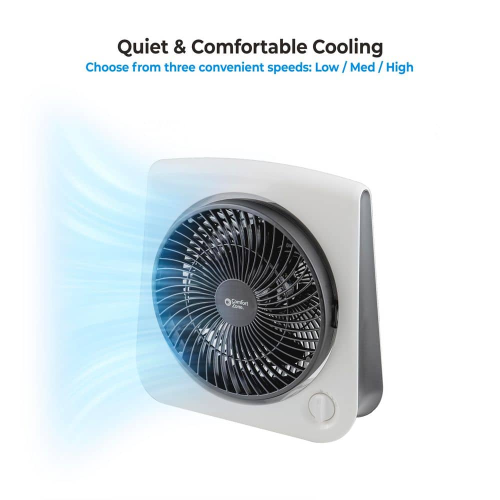 Comfort Zone 10 in. Turbo Table Desk Fan in White (2)
