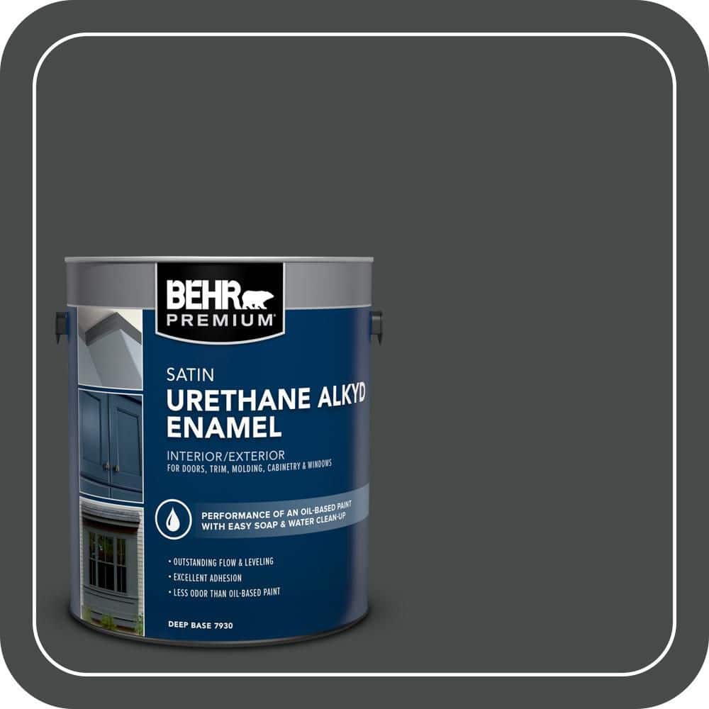 BEHR PREMIUM 1 gal. #N450-7 Astronomical Urethane Alkyd Satin Enamel Interior/Exterior Paint (1)
