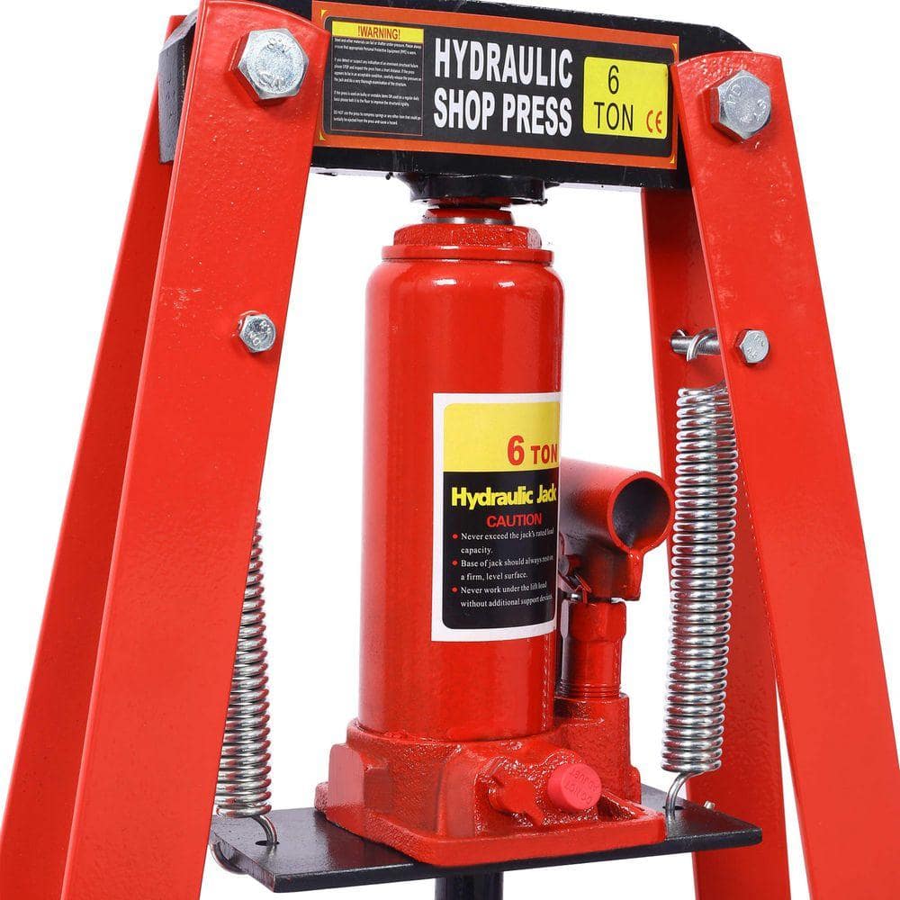 Miscool Ami 6 Ton Hydraulic A-Frame Shop Press with Press Plates Red (2)
