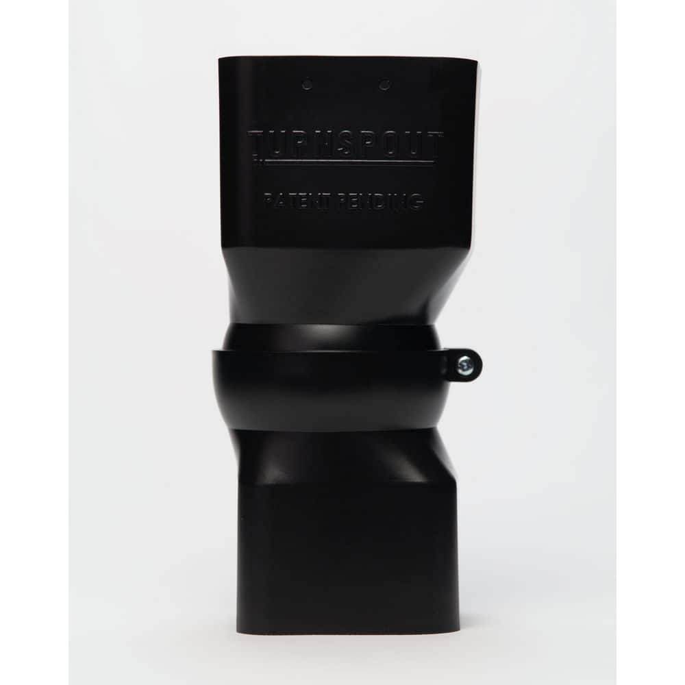 TURNSPOUT XL Black Plastic Downspouts Connector Gutter Accessory / Fits 3 in. x 4 in. Gutter