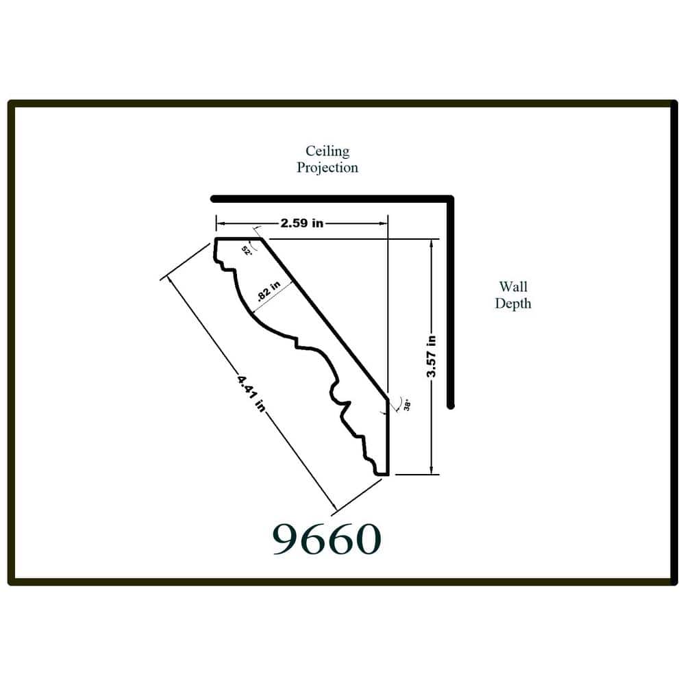 HOUSE OF FARA 3/4 in. x 4 in. - 1/2 in. x 8 ft. Oak Crown Moulding (2)