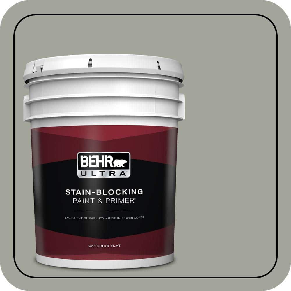 BEHR ULTRA 5 gal. #N380-4 Strong Winds Flat Exterior Paint & Primer