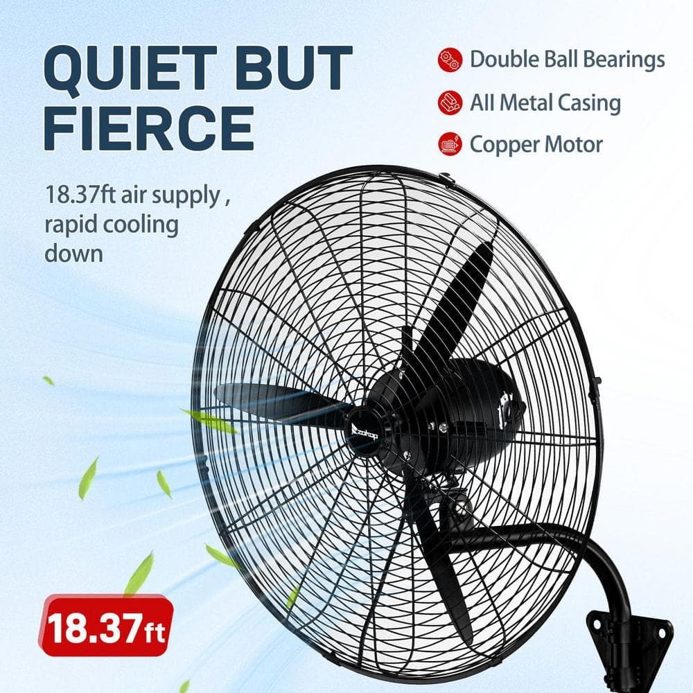 Karl home 20 in. 3-Speed Black Indoor/Outdoor Wall Mount Fan (2)