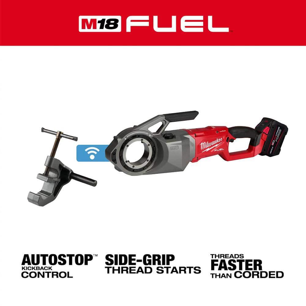 Milwaukee M18 Fuel One-Key Cordless Brushless Pipe Threader Kit with (2) 12.0Ah Batteries and Case (2)