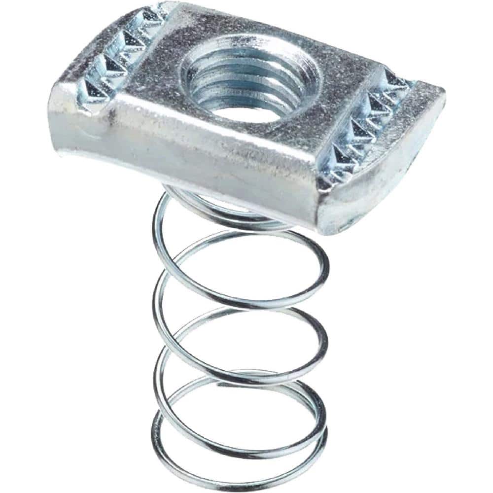 NEWHOUSE ELECTRIC 1/4 in. Strut Channel Spring Nut Coupling, Electro-Galvanized Strut Channel Nuts for A, C-Series Steel Channels, 5-Pack (1)