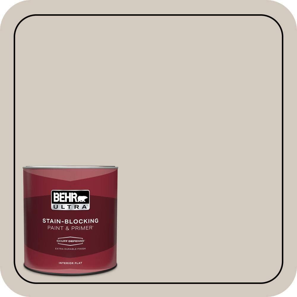 BEHR ULTRA 1 qt. #N220-2 Ashen Tan Extra Durable Flat Interior Paint & Primer (2)