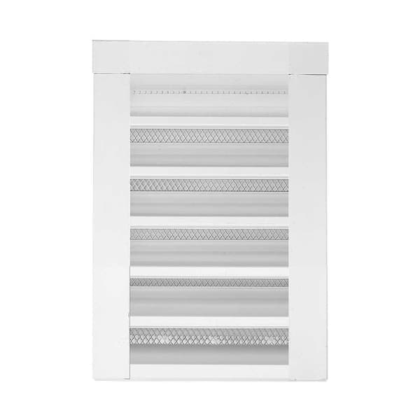Gibraltar Building Products 12 in. x 18 in. Rectangular White Galvanized Steel Built-in Screen Gable Louver Vent (2)