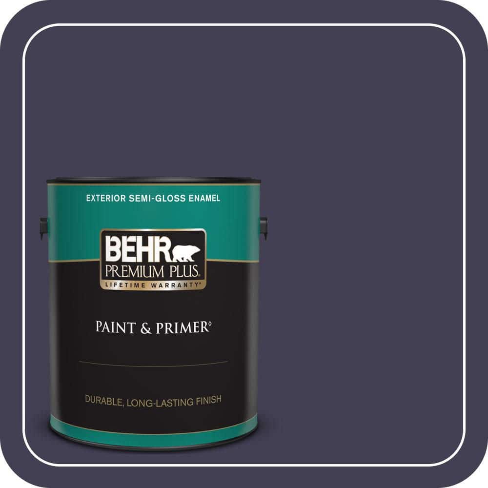 BEHR PREMIUM PLUS 1 gal. #MQ5-39 Artistic License Semi-Gloss Enamel Exterior Paint & Primer