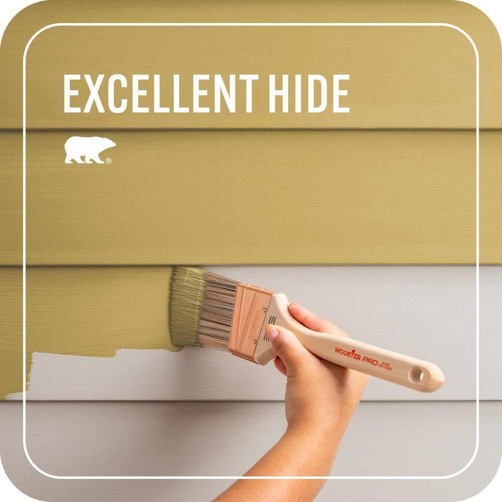 BEHR PREMIUM PLUS 1 qt. #PPU6-18 Lemongrass Satin Enamel Exterior Paint & Primer (4)