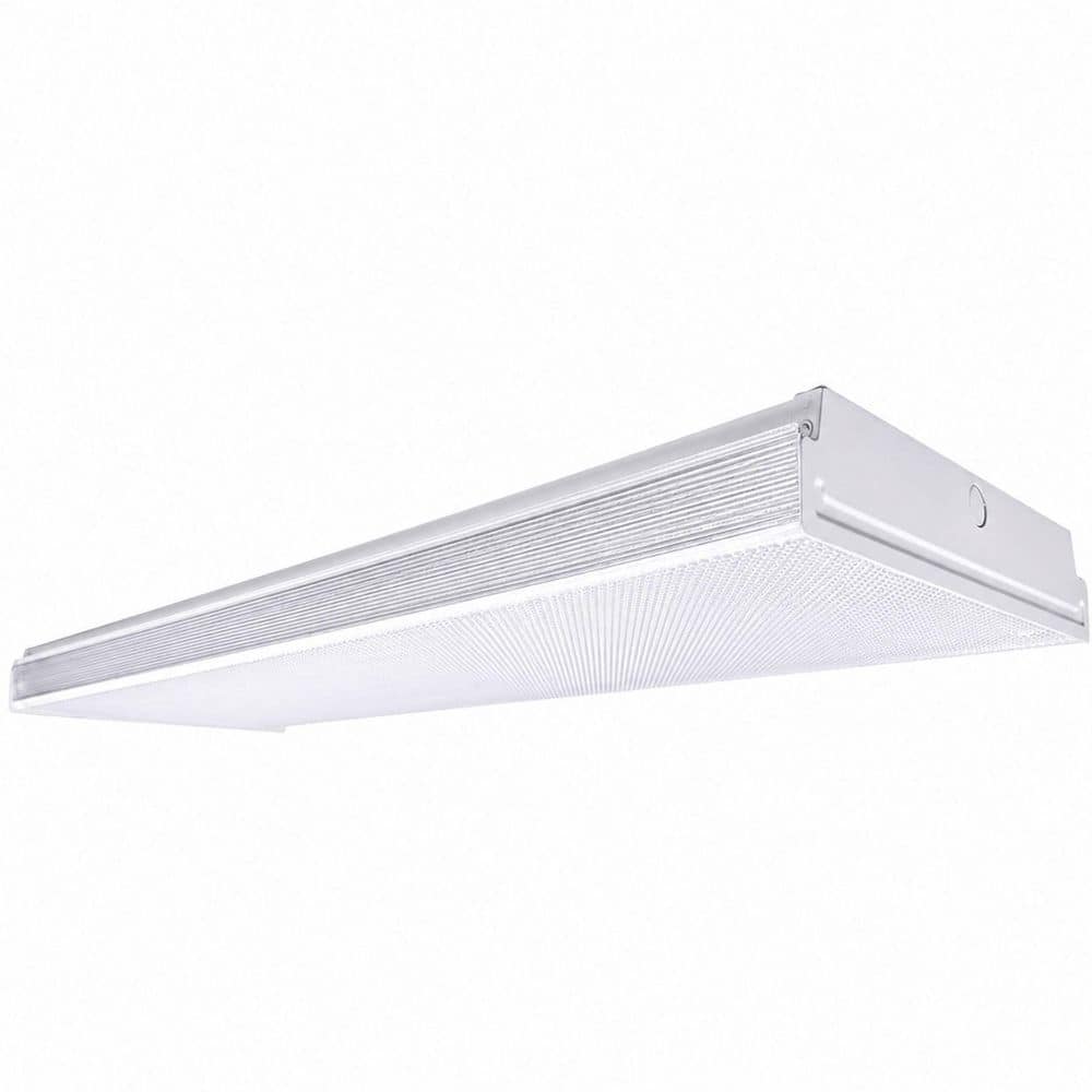 Commercial Electric 1-Pack 4 ft. 8000 Lumens Integrated LED White Wrap Light, 4000K (2)