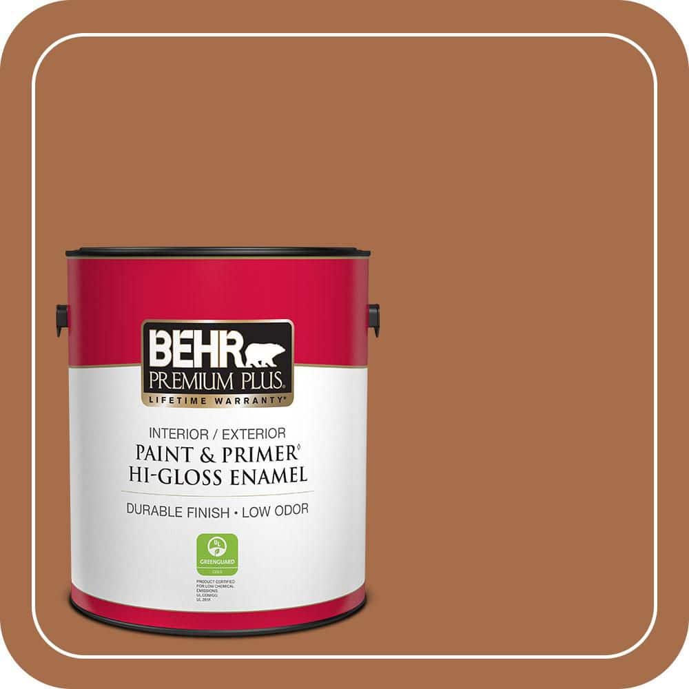 BEHR PREMIUM PLUS 1 gal. #T11-9 Drum Solo Hi-Gloss Enamel Interior/Exterior Paint & Primer