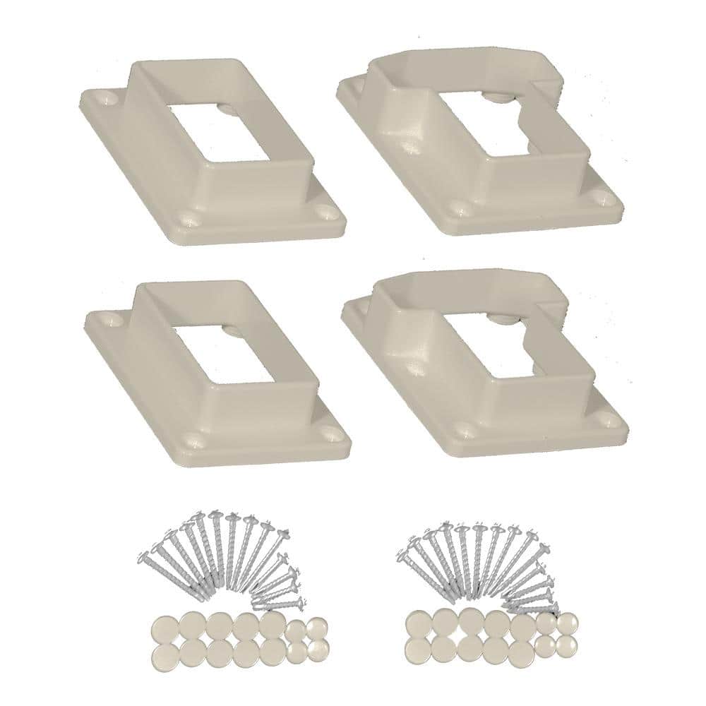 Weatherables Riviera Khaki Straight Railing Bracket Kit (4-Piece)