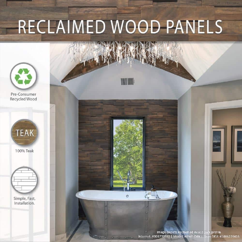 Realstone Systems Reclaimed Wood 1/2 in. x 24 in. x 12 in. Multi Teak Wood Wall Panel (10-Panels/Box) (3)