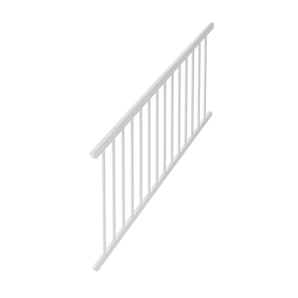 PEAK Aluminum Railing 36 in. H x 6 ft. W Aluminum Deck Railing Stairs Panel in White (1)
