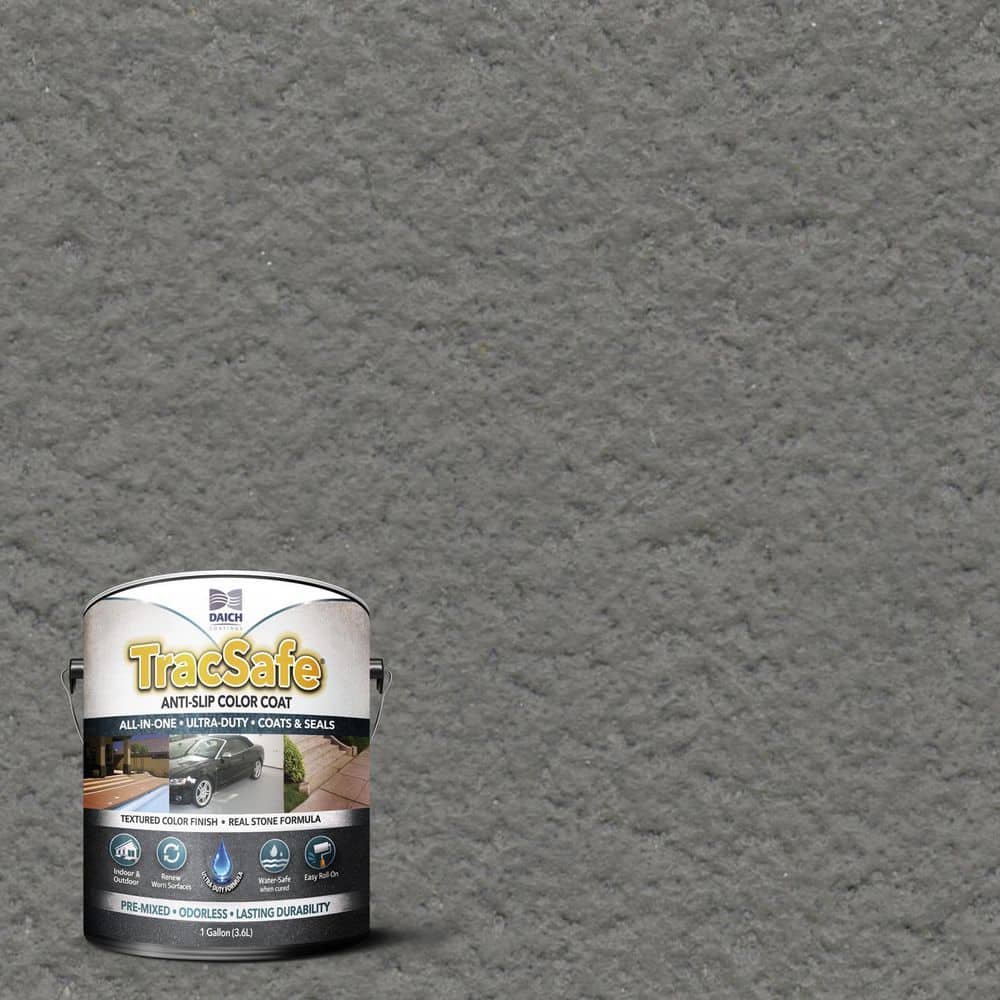 DAICH TracSafe All-In-One 1 gal. Graphite Matte Anti-Slip Color Coat Interior/Exterior Concrete Porch and Floor Paint (1)