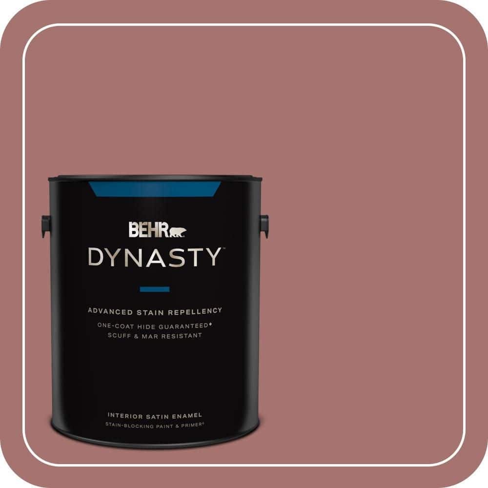 BEHR DYNASTY 1 gal. #MQ1-17 Autumn Russet One-Coat Hide Satin Enamel Interior Stain-Blocking Paint and Primer
