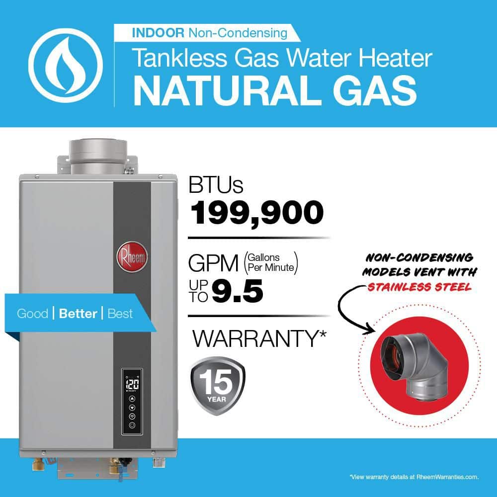 Rheem Performance Plus GPM Smart Non-Condensing Indoor Tankless Water Heater (2)