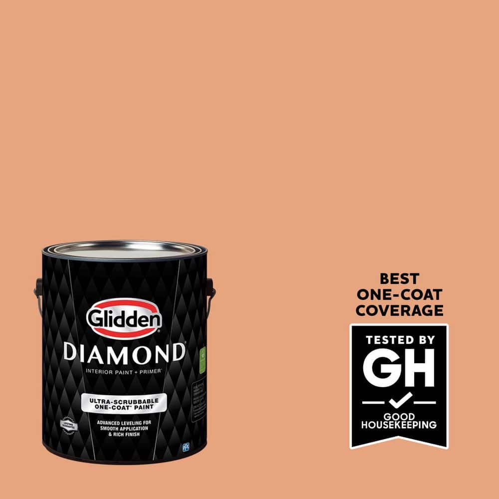 Glidden Diamond 1 gal. #PPG1200-4 Orange Clay Eggshell Interior Paint with Primer
