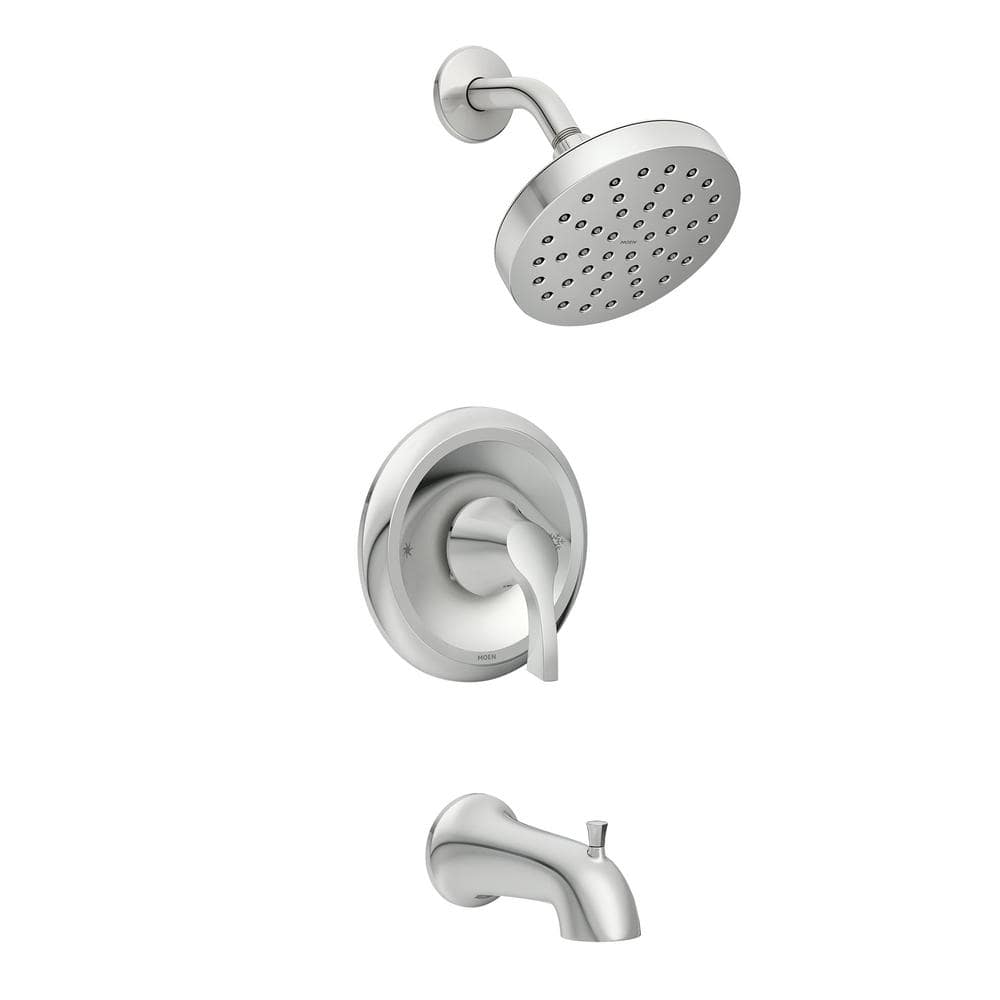 MOEN Korek Single-Handle 1-Spray 1.75 GPM Tub and Shower Faucet in Chrome (Valve Included) (1)