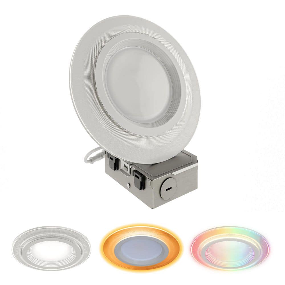 HALO 1-Pack RL Dual Zone 6 in. Smart Wi-Fi Canless Integrated LED Recessed Downlight Connected by WiZ Pro (2)