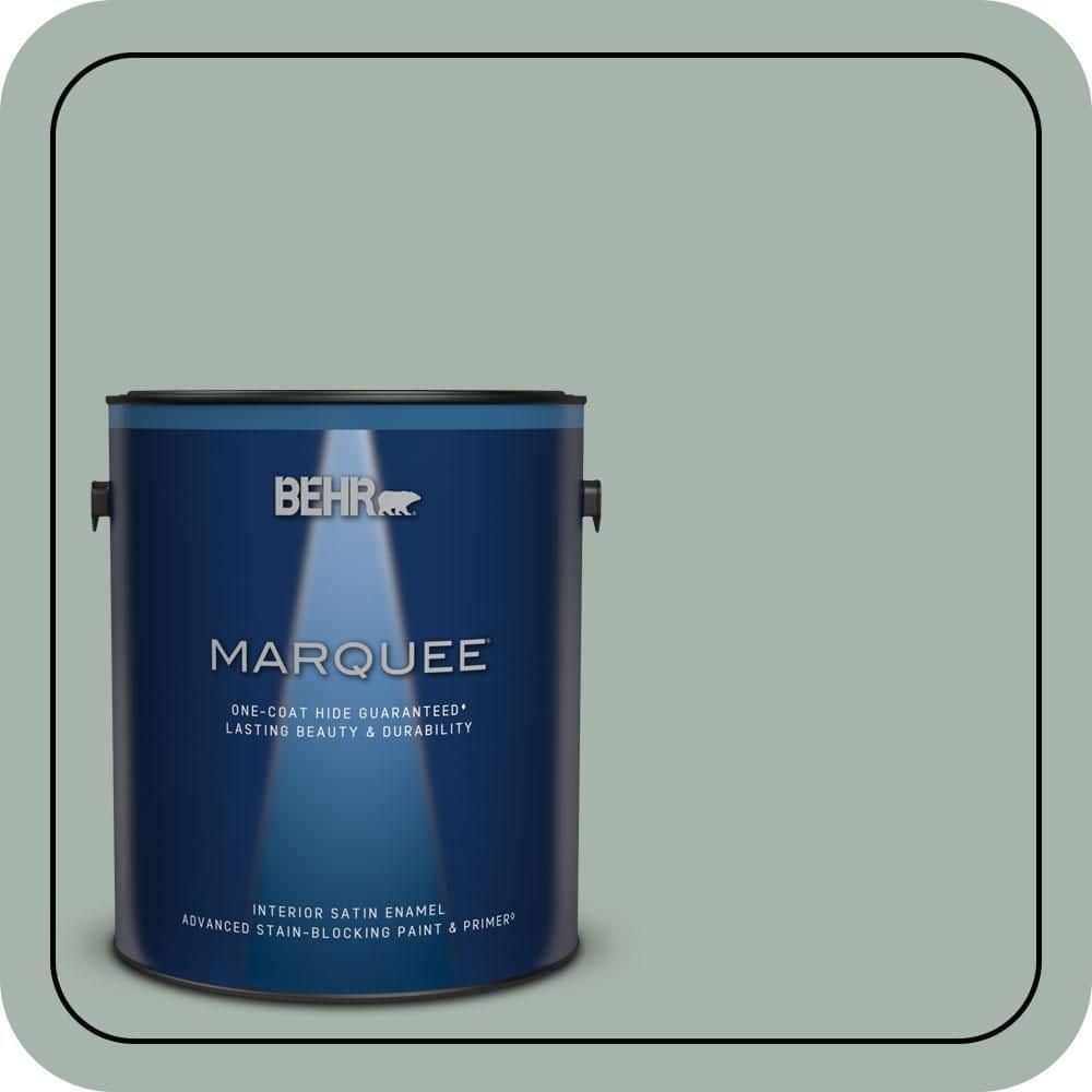 BEHR MARQUEE 1 gal. #PMD-100 Aquatone Satin Enamel Interior Paint & Primer