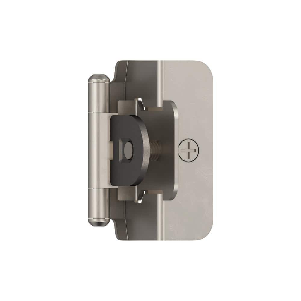 Amerock 2-Pack Satin Nickel 1/2 in. Overlay Double Demountable Cabinet Hinges