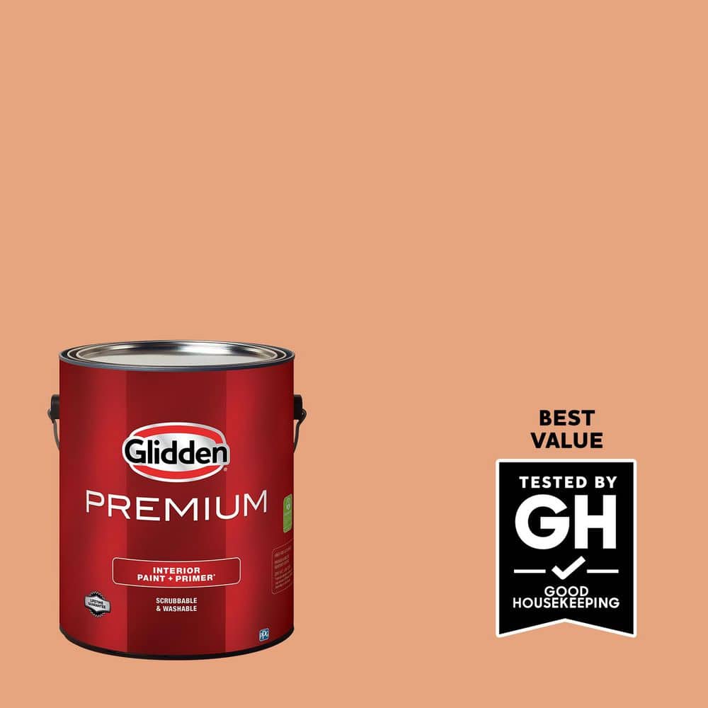 Glidden Premium 1 gal. PPG1200-4 Orange Clay Eggshell Interior Latex Paint