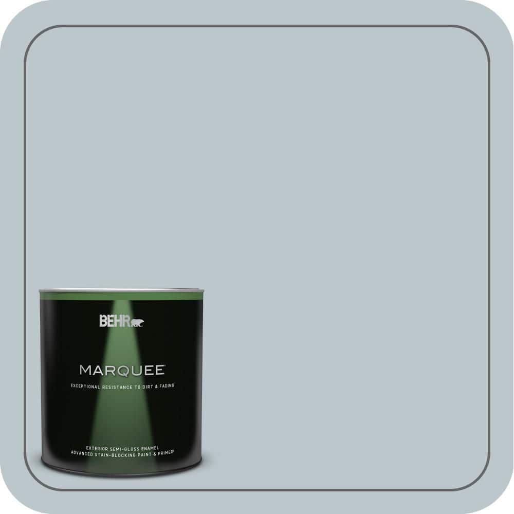 BEHR MARQUEE 1 qt. #PPH-42 Nautical Gray Semi-Gloss Enamel Exterior Paint & Primer (1)