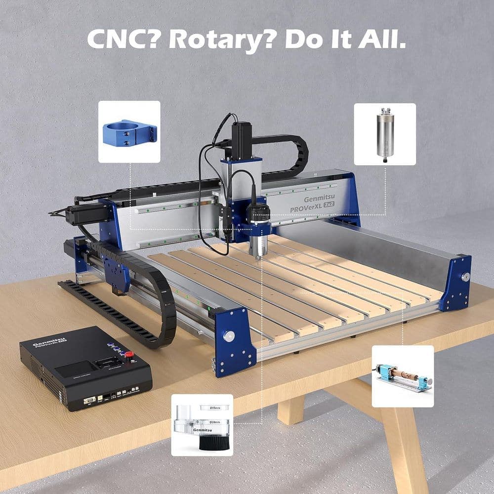 Genmitsu PROVerXL 2X2 CNC Router Machine, 2' x 2' CNC Machine with 710W Spindle, Closed-loop Stepper Motor for Wood Metal Carving (2)