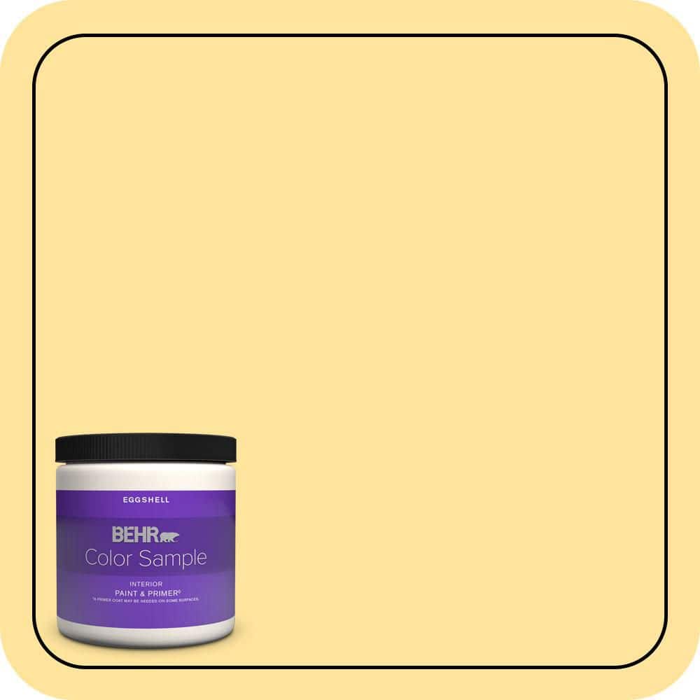 BEHR PREMIUM PLUS #340B-4 Lemon Drops Enamel & Primer Color Sample (1)