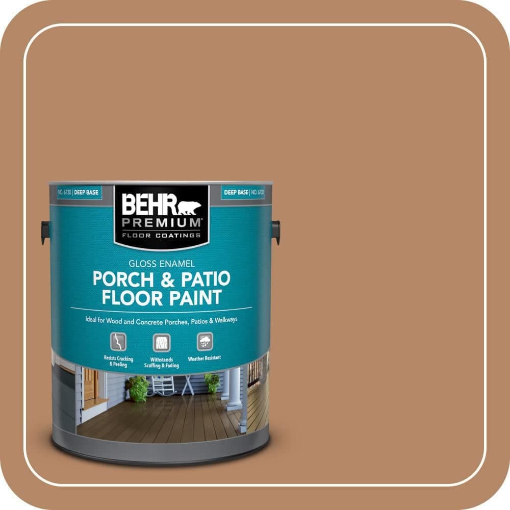 BEHR PREMIUM 1 gal. #SC-158 Golden Beige Gloss Enamel Interior/Exterior Porch and Patio Floor Paint