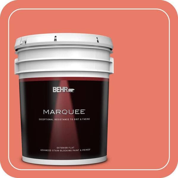 BEHR MARQUEE 5 gal. #P180-5 Watermelon Slice Flat Exterior Paint & Primer (2)
