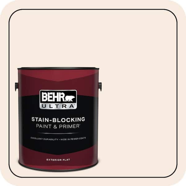 BEHR ULTRA 1 gal. #W-D-110 Soft Muslin Flat Exterior Paint & Primer (2)