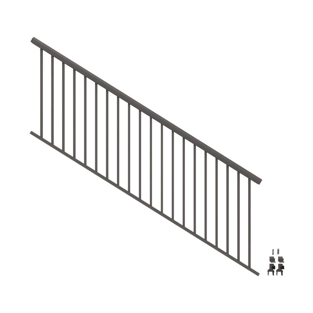 Barrette Outdoor Living VersaRail Cambridge 8 ft. x 36 in. Matte Bronze Aluminum Decorative Rail Stair Kit