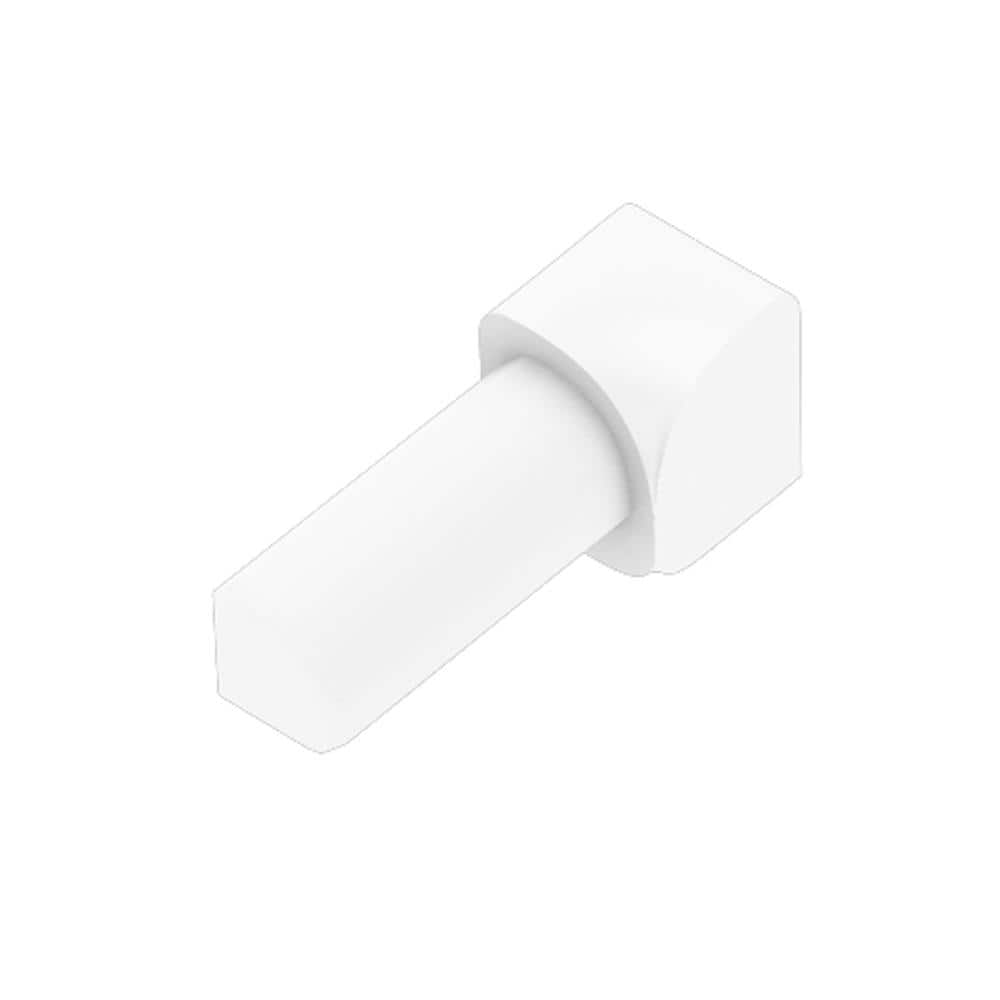 Schluter Rondec Bright White 1/2 in. x 1 in. PVC Tile Edging Trim 90 Degree Inside Corner