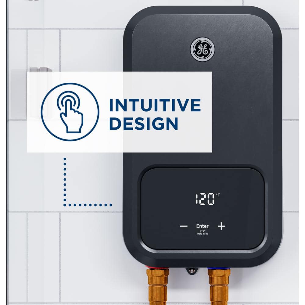 GE Self Modulating 9 GPM Point of Use Tankless Electric Water Heater, 14.6 kW, 240 volt, 5-year limited warranty (3)