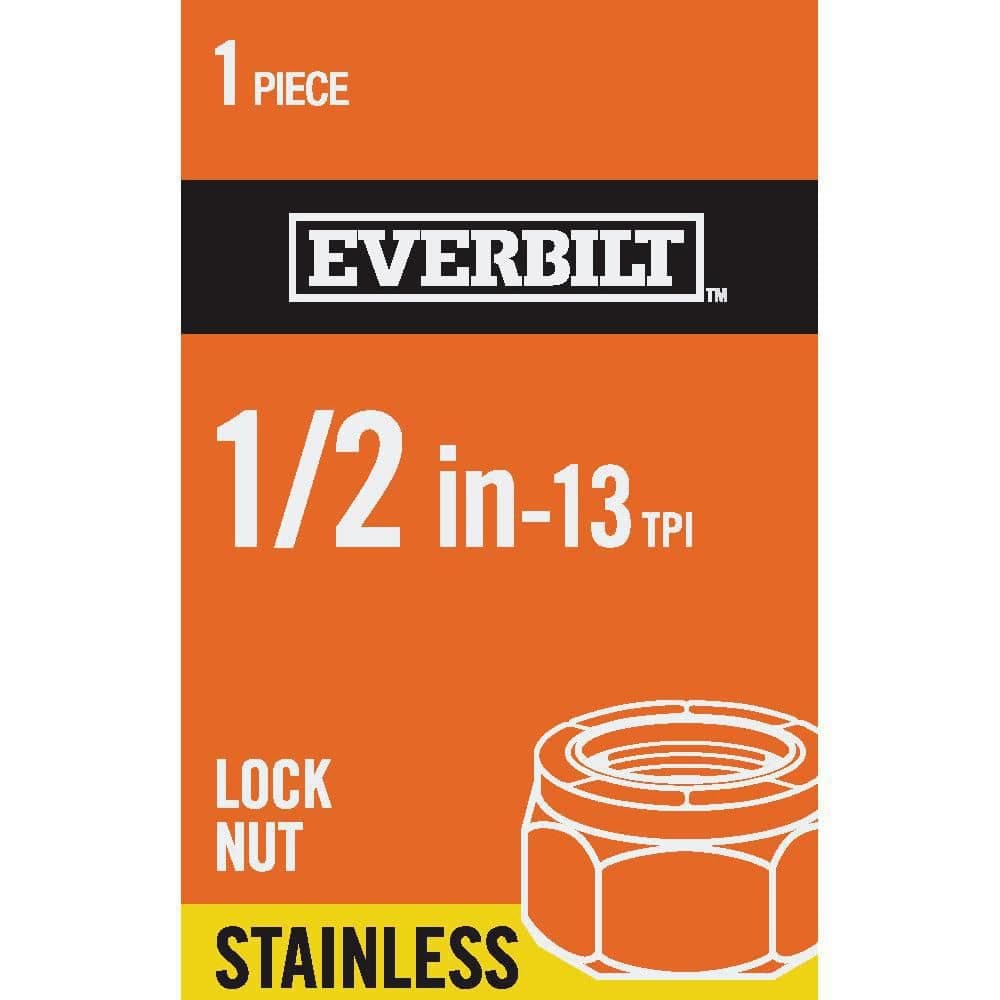 Everbilt 1/2 in.-13 Stainless Steel Nylon Lock Nut
