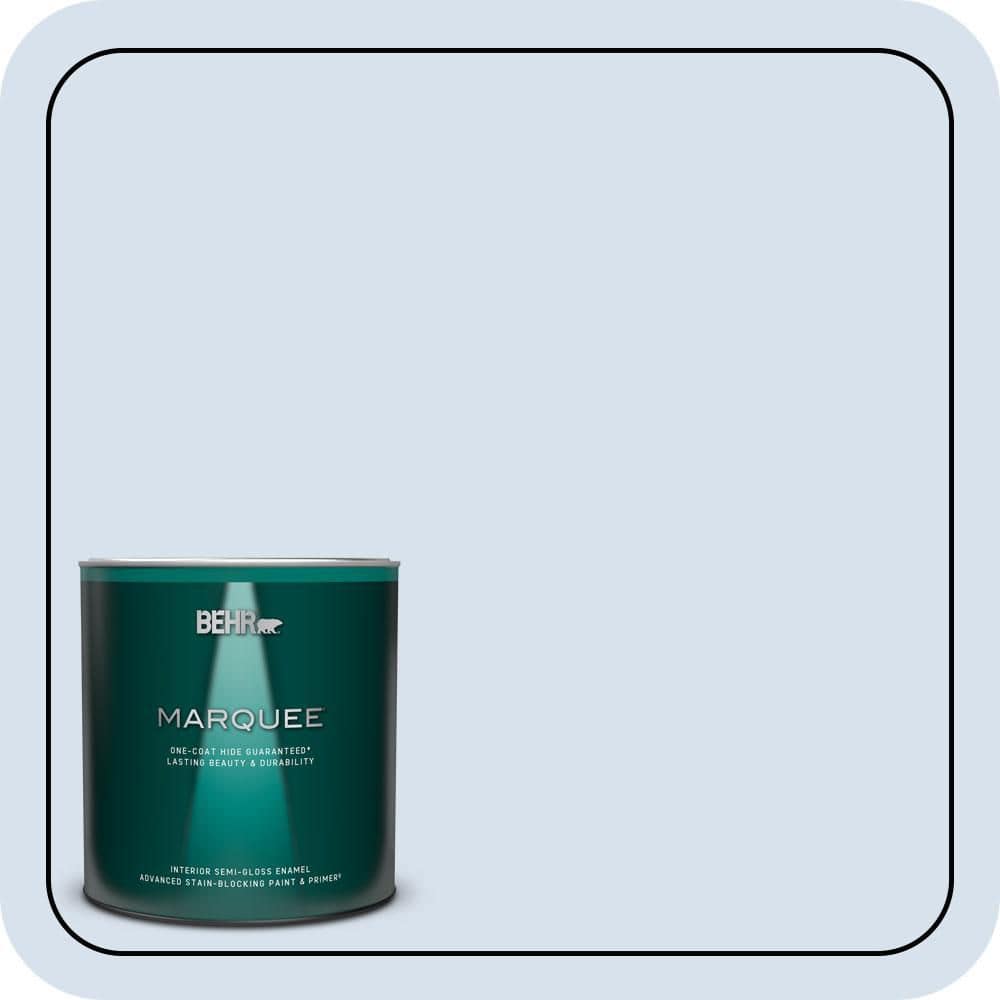 BEHR MARQUEE 1 qt. #580A-2 Icy Bay Semi-Gloss Enamel Interior Paint & Primer