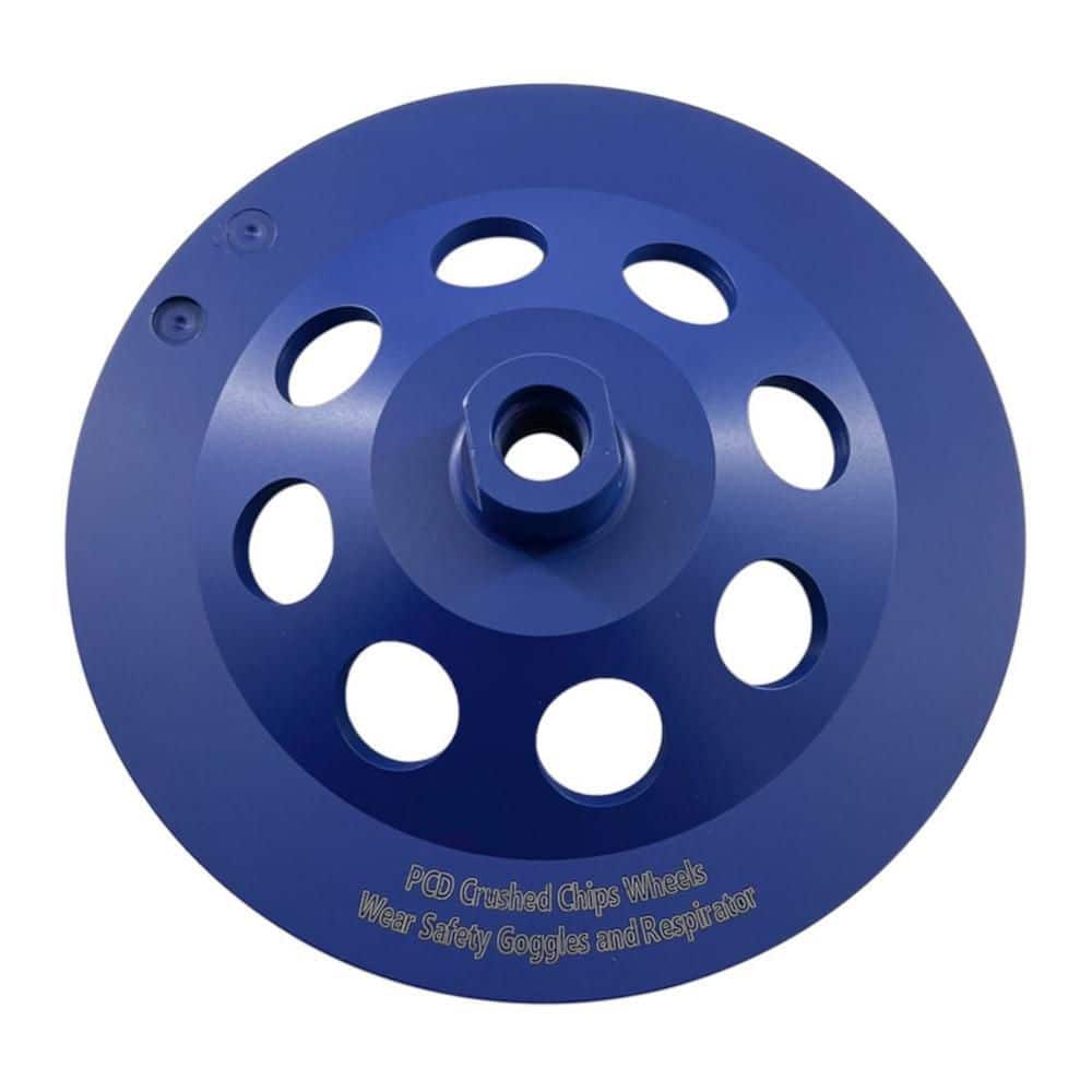 EDiamondTools 7 in. PCD Grinding Wheels, 9 Crushed Chip PCDs, 5/8-11 in. Threaded Arbor (2)