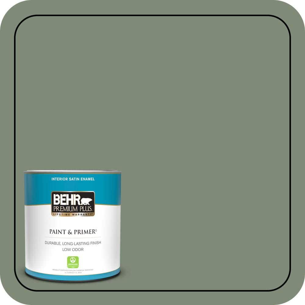 BEHR PREMIUM PLUS #N400-5 Thai Basil Flat Interior/Exterior Paint & Primer Color Sample