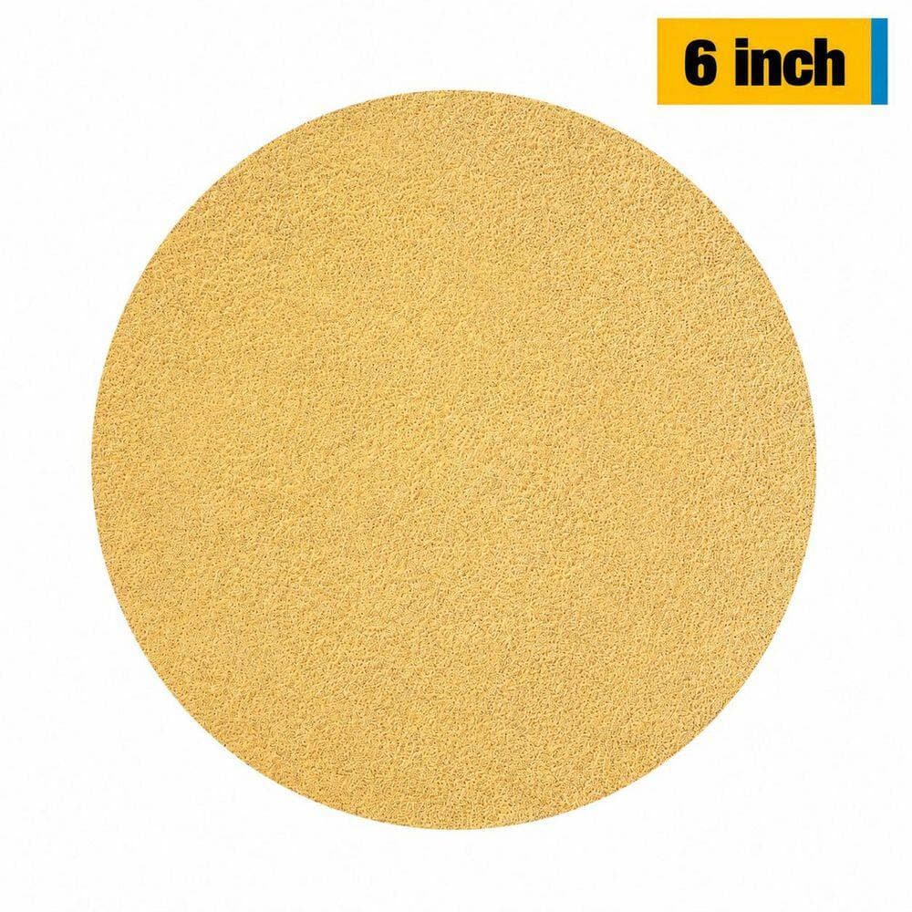 LAIFUCAM 6 in. PSA Sanding Discs with Adhesive Back 180 Grit Aluminum Oxide for Wood, Metal, Plastic Shaping 100-Pieces Pack (2)